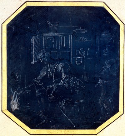火の前の放蕩息子、16世紀初頭。 作： Master of Antwerp