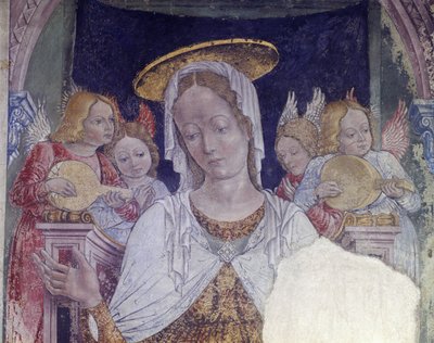 Itália, região de Piemonte, província de Alexandria, afresco na capela da Basílica de Santa Maria Assunta 作： Master of Crea