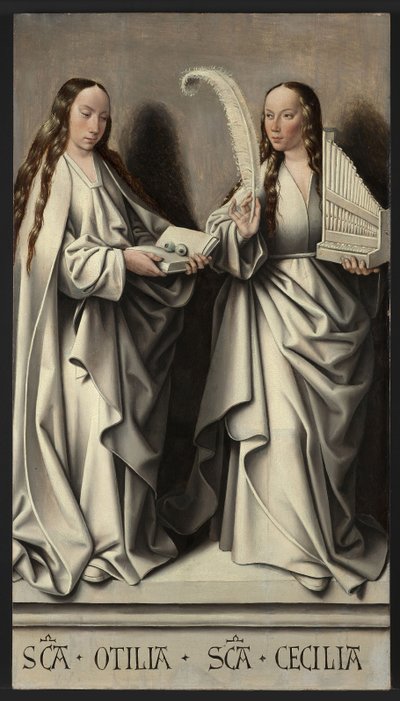 聖アン祭壇画の聖人オッティリアとセシリアのパネル、1503-1506年頃 作： Master of Frankfurt