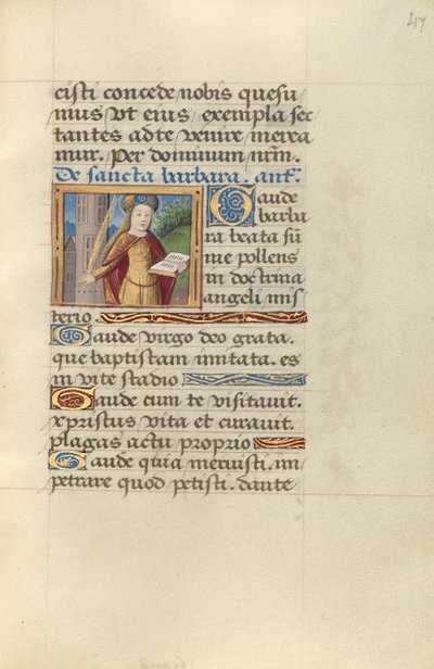セイント・バーバラ 作： Master of Jacques de Besançon