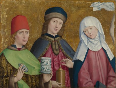 聖人コスマスとダミアンと処女リースボーン祭壇画、ca。 1470-1480 作： Master of Liesborn