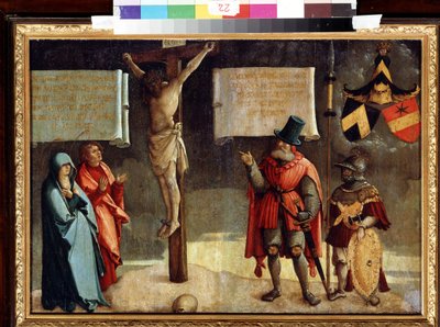 ドナーとのはりつけ。 ドナーとのはりつけ。 メスキルヒの巨匠（1500～1543年頃）による絵画。 木に油彩。 ドイツ・ルネサンス美術。 美術館、プーシキン、モスクワ 作： Master of Messkirch
