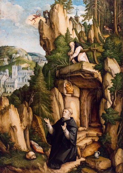 祈る隠者としての聖ベネディクト 1540年頃 テンペラ、油彩、木（バスウッド 作： Master of Messkirch