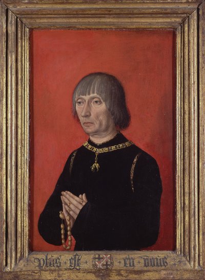Lodewijk van Gruuthuuseの肖像、c.1472-82（パネルに油彩） 作： Master of Portraits of Princes