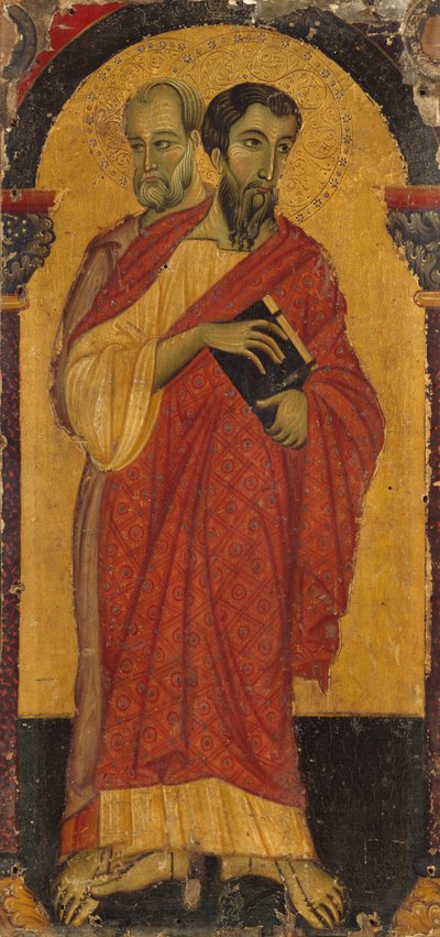 聖人バルトロメオとシモン、1266-75年。 作： Master of Saint Francis of Assisi