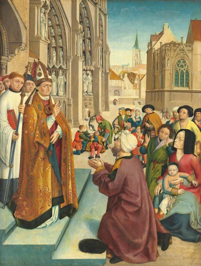 司教聖人の生涯のエピソード 作： Master of Saint Giles and Assistant