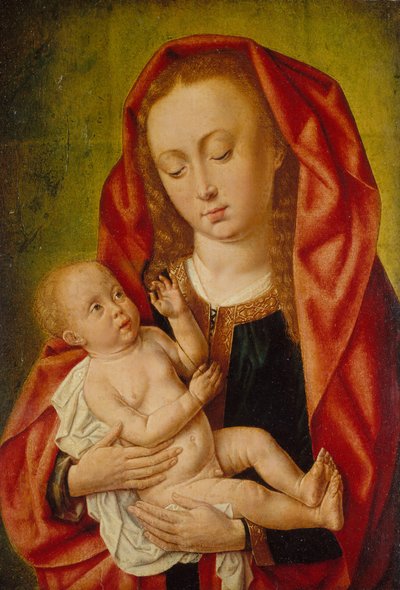 トンボを持つ聖母子, ca. 1500。 作： Master of Saint Gilles