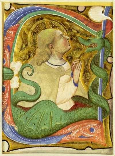 セントマーガレットを描いた歴史的な初期の「C」 作： Master of San Michele of Murano