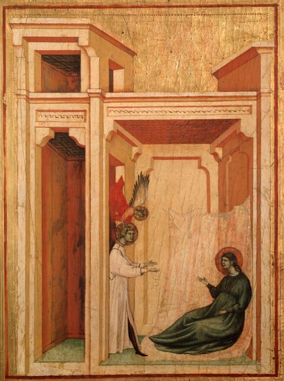 聖セシリアと彼女の生涯の物語 詳細天使がヴァレリアヌスに花を運ぶ - 祭壇画、1290年から1320年頃 作： Master of St. Cecilia