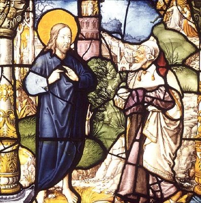 キリストの誘惑」ケルン派の窓 16世紀前半（ステンドグラス 作： Master of St. Severin