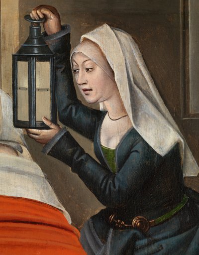 Detail of the Evil Butcher, from the Altarpiece of St. Nicholas, c.1486-93 (oil on panel)   1440981   ja       japanese Successfully Translated  Original: William Shenstone Translat: William Shenstone 1460320 ja japanese Successfully Translated Original: P 作： Master of The Legend of St. Lucy