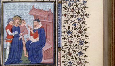 ピラトの時間の本の前のキリスト、1400年代 作： Master of Troyes