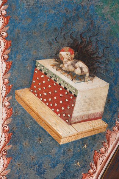 「神秘的な子羊」、人類の贖いのための犠牲の象徴、1420年頃（フレスコ画） 作： Master of Vignola