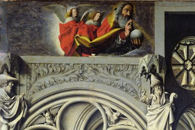 天国の父なる神、息子を聖母マリアに派遣、1445年頃（26541の詳細） 作： Master of the Aix Annunciation