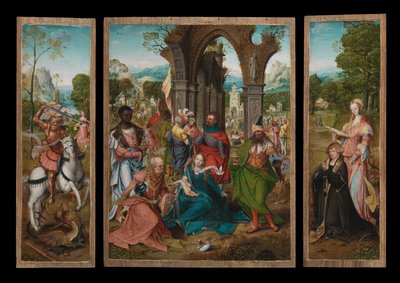 マギの崇拝、1519年頃（パネルに油彩） 作： Master of the Antwerp Adoration
