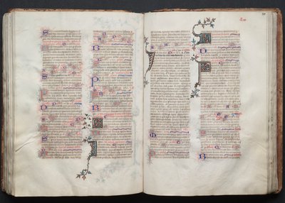 ゴータ・ミサ典書: Fol. 111r、テキスト、c。 1375年。 作： Master of the Boqueteaux