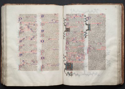 ゴータ・ミサ典書: Fol. 112v、テキスト、c。 1375年。 作： Master of the Boqueteaux