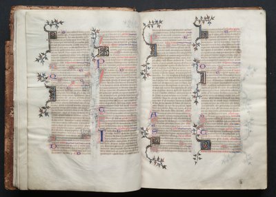 ゴータ・ミサールFol.12v、テキスト、1375年頃。 作： Master of the Boqueteaux