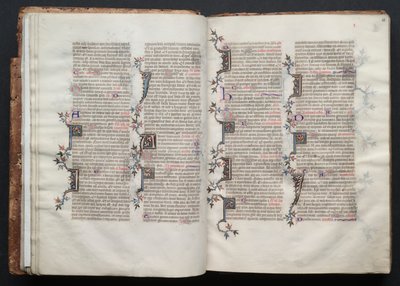 ゴータ・ミサ典書: Fol. 20r、テキスト、c。 1375年。 作： Master of the Boqueteaux