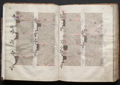 ゴータ・ミサールFol.20v、テキスト、1375年頃。 作： Master of the Boqueteaux