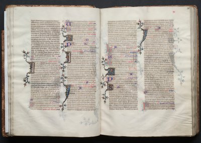 ゴータ・ミサールFol.30v、テキスト、1375年頃。 作： Master of the Boqueteaux
