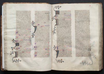 ゴータ・ミサールFol.34v、テキスト、1375年頃。 作： Master of the Boqueteaux