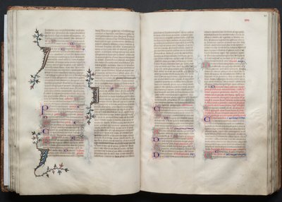 ゴータ・ミサールFol.42v、テキスト、1375年頃。 作： Master of the Boqueteaux