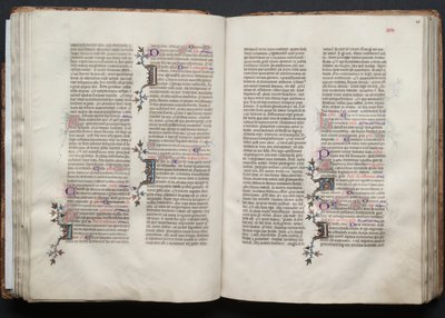 ゴータ・ミサールFol.45v、テキスト、1375年頃。 作： Master of the Boqueteaux