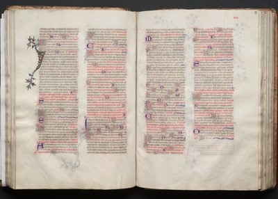 ゴータ・ミサールFol.57r、テキスト、1375年頃。 作： Master of the Boqueteaux