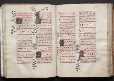 ゴータ・ミサ典書: Fol. 58r、テキスト、c。 1375年。 作： Master of the Boqueteaux