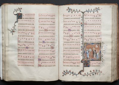 ゴータ・ミサールFol.60v、テキスト、1375年頃。 作： Master of the Boqueteaux