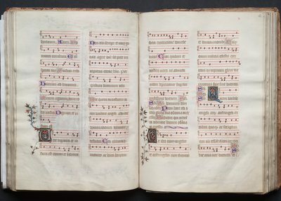 ゴータ・ミサ典書: Fol. 62r、テキスト、c。 1375年。 作： Master of the Boqueteaux