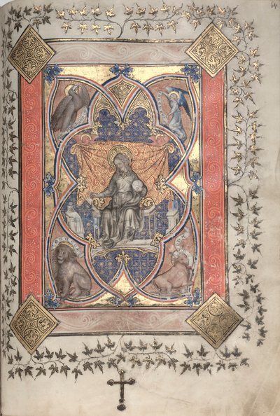 ゴータ・ミサールFol.64r、「威厳あるキリスト」、1375年頃。 作： Master of the Boqueteaux