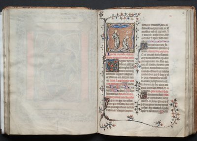 ゴータ・ミサールFol.65r, The Church and the Synagogue, c. 1375. 作： Master of the Boqueteaux
