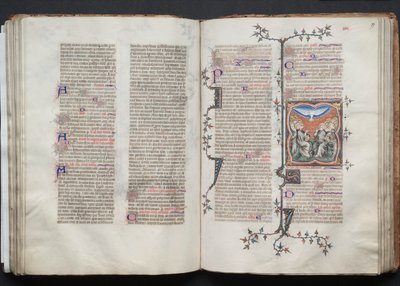 ゴータ・ミッサル。Fol 79r, The Pentecost, c. 1375. 作： Master of the Boqueteaux