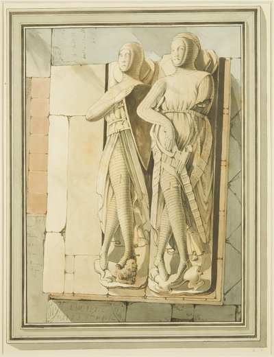サン・マルコの2人の騎士、「モーリス・オブ・ゴーント」と「ロバート・デ・ガニー」の肖像画 作： Master of the Bristol Church Monuments