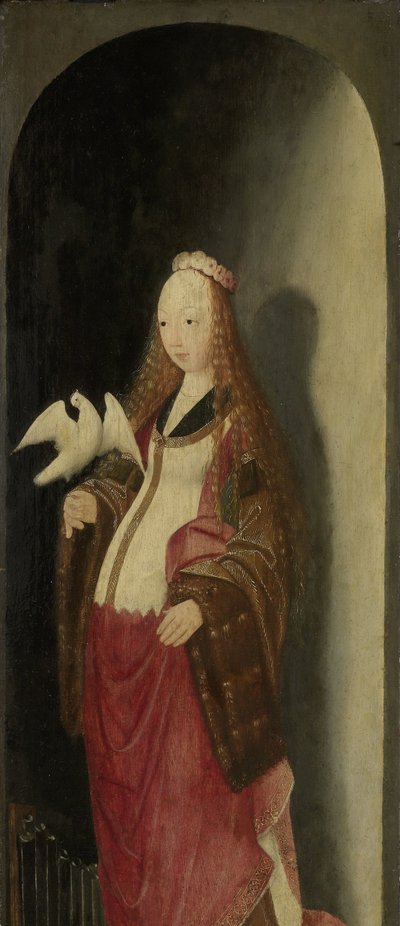 聖セシリア、トリプティクの右翼 作： Master of the Brunswick Diptych (attributed to)