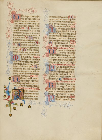 イニシャルM：聖ルカ 作： Master of the Brussels Initials