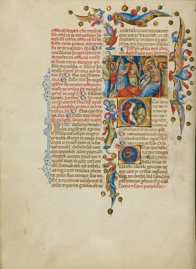 イニシャルE：剣を持つ者たち 作： Master of the Brussels Initials