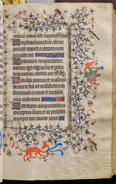 ナバラ王シャルル・ザ・ノーブル（1361-1425）の時：フォル112r、テキスト 作： Master of the Brussels Initials and Associates