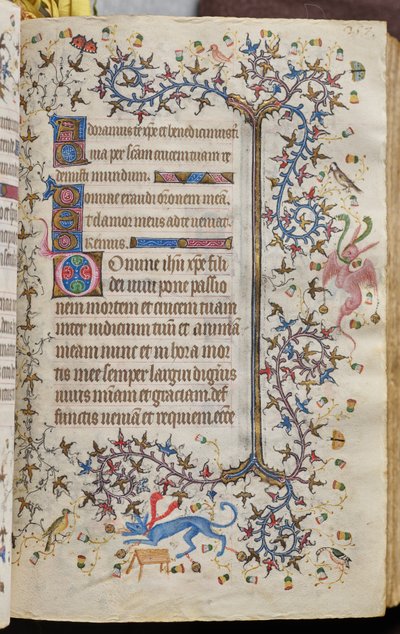 ナバラ王シャルル・ザ・ノーブル（1361-1425）の時：フォル129r、テキスト 作： Master of the Brussels Initials and Associates