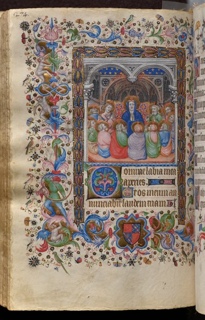 ナバラ王シャルル（1361-1425）の時: フォール137v 聖霊降臨祭 作： Master of the Brussels Initials and Associates