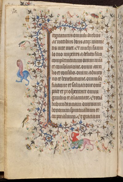 ナヴァール王シャルル（1361-1425）の時：15v巻、本文 作： Master of the Brussels Initials and Associates