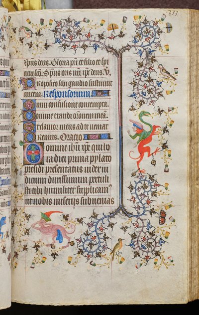ナバラ王シャルル・ザ・ノーブル（1361-1425）の時：172r、本文 作： Master of the Brussels Initials and Associates