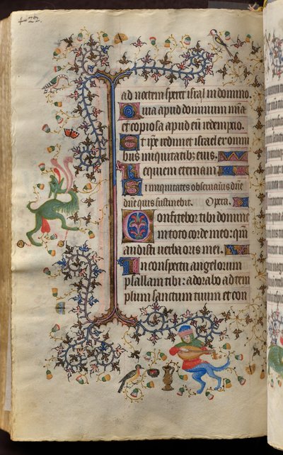 ナバラ王シャルル・ザ・ノーブル（1361-1425）の時: 205v, テキスト 作： Master of the Brussels Initials and Associates