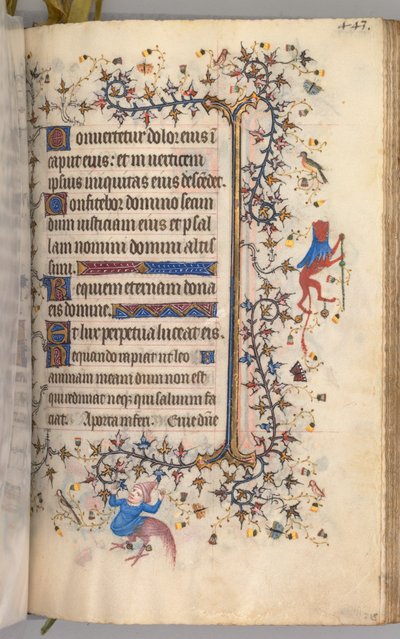 ナバラ王シャルル・ザ・ノーブル（1361-1425年）の時：フォール216r、テキスト 作： Master of the Brussels Initials and Associates