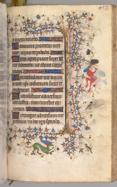 ナバラ王シャルル・ザ・ノーブル（1361-1425）の時：フォルクス223r、テキスト 作： Master of the Brussels Initials and Associates