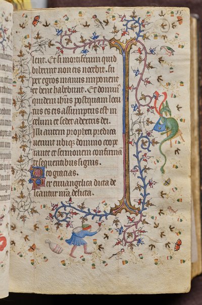 ナバラ王シャルル・ザ・ノーブル（1361-1425）の時：28r、本文 作： Master of the Brussels Initials and Associates