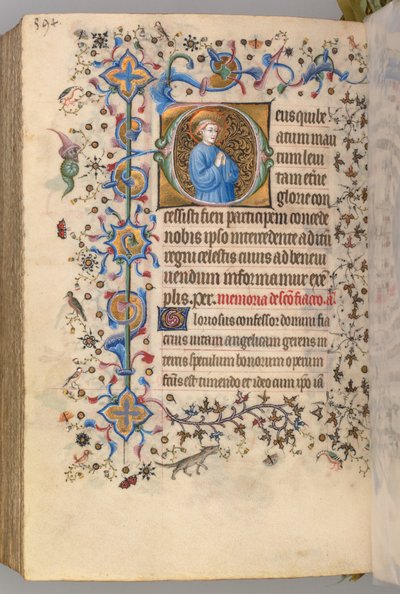 ナバラ王シャルル・ザ・ノーブル（1361-1425）の時：フォル291v、テキスト 作： Master of the Brussels Initials and Associates