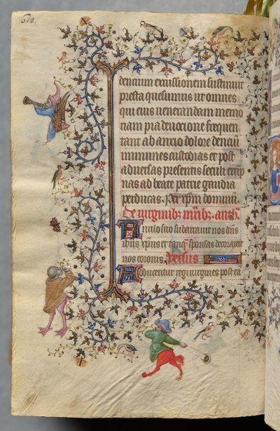 ナバラ王シャルル・ザ・ノーブル（1361-1425）の時：フォル303vr、テキスト 作： Master of the Brussels Initials and Associates